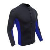 Maxbell Men Wetsuit Top Long Sleeve Jacket for Snorkeling Water Sports Scuba Diving Blue Black XL