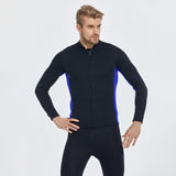 Maxbell Men Wetsuit Top Long Sleeve Jacket for Snorkeling Water Sports Scuba Diving Blue Black L