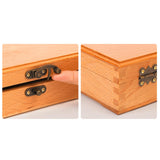 Maxbell Wooden Box with Hinged Lid Wood Craft Boxes Art Tool and Brush Storage Box 20x12.5x5.5cm