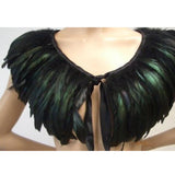 Maxbell Faux Feather Cape Gothic Plume Collar Scarves Shoulder for Cosplay A