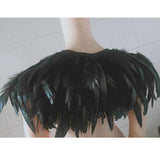 Maxbell Faux Feather Cape Gothic Plume Collar Scarves Shoulder for Cosplay A
