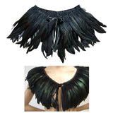 Maxbell Faux Feather Cape Gothic Plume Collar Scarves Shoulder for Cosplay A