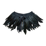 Maxbell Faux Feather Cape Gothic Plume Collar Scarves Shoulder for Cosplay A