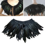 Maxbell Faux Feather Cape Gothic Plume Collar Scarves Shoulder for Cosplay A