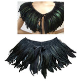 Maxbell Faux Feather Cape Gothic Plume Collar Scarves Shoulder for Cosplay A