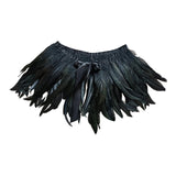 Maxbell Faux Feather Cape Gothic Plume Collar Scarves Shoulder for Cosplay A