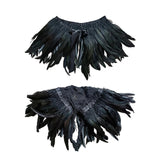 Maxbell Faux Feather Cape Gothic Plume Collar Scarves Shoulder for Cosplay A