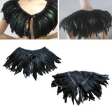 Maxbell Faux Feather Cape Gothic Plume Collar Scarves Shoulder for Cosplay A