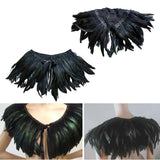 Maxbell Faux Feather Cape Gothic Plume Collar Scarves Shoulder for Cosplay A