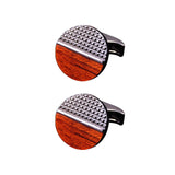 Maxbell 2Pcs Stylish Men's Cuff Links Wedding Unisex Party Cloth Gift Light Brown