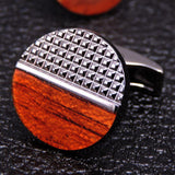 Maxbell 2Pcs Stylish Men's Cuff Links Wedding Unisex Party Cloth Gift Light Brown