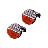 Maxbell 2Pcs Stylish Men's Cuff Links Wedding Unisex Party Cloth Gift Light Brown