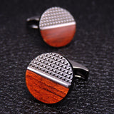 Maxbell 2Pcs Stylish Men's Cuff Links Wedding Unisex Party Cloth Gift Light Brown