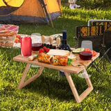 Maxbell Outdoor Picnic Table Portable Wooden Folding Wine Rack Table Garden Party