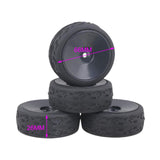 Maxbell 4 Pieces RC Car Tires 1:10 Assembly Replacement Car Parts Truck for HSP Black