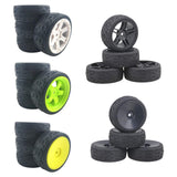 Maxbell 4 Pieces RC Car Tires 1:10 Assembly Replacement Car Parts Truck for HSP Black