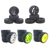 Maxbell 4 Pieces RC Car Tires 1:10 Assembly Replacement Car Parts Truck for HSP Black