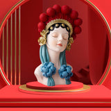 Maxbell Peking Opera Doll Statue Sculpture Figurine for Living Room Desktop Home