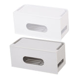 Maxbell Cable Storage Box Pull-Out Wire Management Strip Wire for Desktop Home White