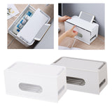 Maxbell Cable Storage Box Pull-Out Wire Management Strip Wire for Desktop Home White