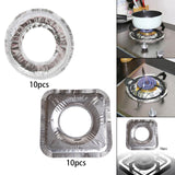 Maxbell 10pcs Aluminum Foil Gas Burner Bib Liners Stove Cover Stove Guard Easy Clean Square