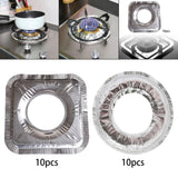 Maxbell 10pcs Aluminum Foil Gas Burner Bib Liners Stove Cover Stove Guard Easy Clean Square