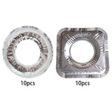 Maxbell 10pcs Aluminum Foil Gas Burner Bib Liners Stove Cover Stove Guard Easy Clean Square