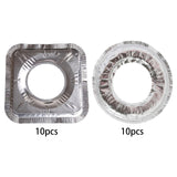 Maxbell 10pcs Aluminum Foil Gas Burner Bib Liners Stove Cover Stove Guard Easy Clean Square