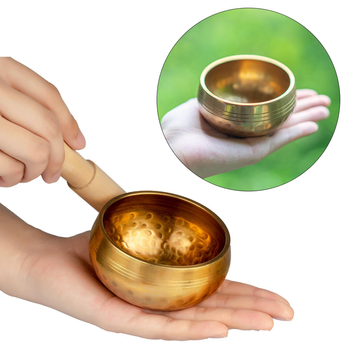 Maxbell Tibetan Singing Bowl Set Buddhism with Wooden Striker for Yoga Unique Gifts