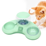 Maxbell 2 in 1 Automatic Pets Water Food Bowls Dogs Water Dispenser for Puppy Kitten Green