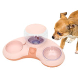 Maxbell 2 in 1 Automatic Pets Water Food Bowls Dogs Water Dispenser for Puppy Kitten Pink