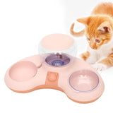 Maxbell 2 in 1 Automatic Pets Water Food Bowls Dogs Water Dispenser for Puppy Kitten Pink