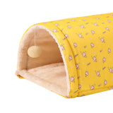 Maxbell Cave Bed Cozy Enclosed Soft Kennel Pet Cat Bed Tunnel for Cats Puppy Kitten Yellow