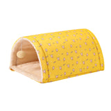 Maxbell Cave Bed Cozy Enclosed Soft Kennel Pet Cat Bed Tunnel for Cats Puppy Kitten Yellow