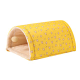 Maxbell Cave Bed Cozy Enclosed Soft Kennel Pet Cat Bed Tunnel for Cats Puppy Kitten Yellow