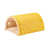 Maxbell Cave Bed Cozy Enclosed Soft Kennel Pet Cat Bed Tunnel for Cats Puppy Kitten Yellow