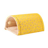 Maxbell Cave Bed Cozy Enclosed Soft Kennel Pet Cat Bed Tunnel for Cats Puppy Kitten Yellow