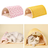 Maxbell Cave Bed Cozy Enclosed Soft Kennel Pet Cat Bed Tunnel for Cats Puppy Kitten Pink