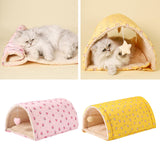 Maxbell Cave Bed Cozy Enclosed Soft Kennel Pet Cat Bed Tunnel for Cats Puppy Kitten Pink