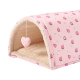 Maxbell Cave Bed Cozy Enclosed Soft Kennel Pet Cat Bed Tunnel for Cats Puppy Kitten Pink