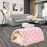 Maxbell Cave Bed Cozy Enclosed Soft Kennel Pet Cat Bed Tunnel for Cats Puppy Kitten Pink