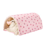 Maxbell Cave Bed Cozy Enclosed Soft Kennel Pet Cat Bed Tunnel for Cats Puppy Kitten Pink