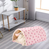 Maxbell Cave Bed Cozy Enclosed Soft Kennel Pet Cat Bed Tunnel for Cats Puppy Kitten Pink