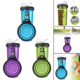 Maxbell 2in1 Dog Water Bottle Leak Proof Portable Water & Food Dispenser for Outdoor Purple