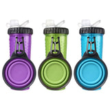 Maxbell 2in1 Dog Water Bottle Leak Proof Portable Water & Food Dispenser for Outdoor Purple