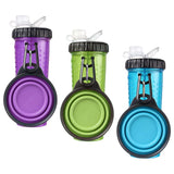 Maxbell 2in1 Dog Water Bottle Leak Proof Portable Water & Food Dispenser for Outdoor Purple