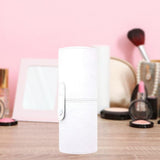 Maxbell Makeup Brush Holder Large Capacity with Lid PU Leather for Pen Women Girls White