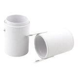 Maxbell Makeup Brush Holder Large Capacity with Lid PU Leather for Pen Women Girls White