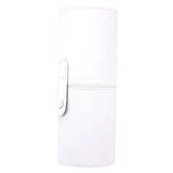 Maxbell Makeup Brush Holder Large Capacity with Lid PU Leather for Pen Women Girls White