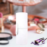 Maxbell Makeup Brush Holder Large Capacity with Lid PU Leather for Pen Women Girls White
